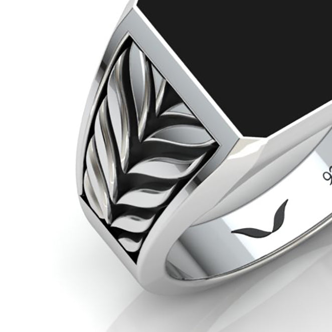 Balerion Black Onyx Mens Ring - Attracts Money and Good Luck