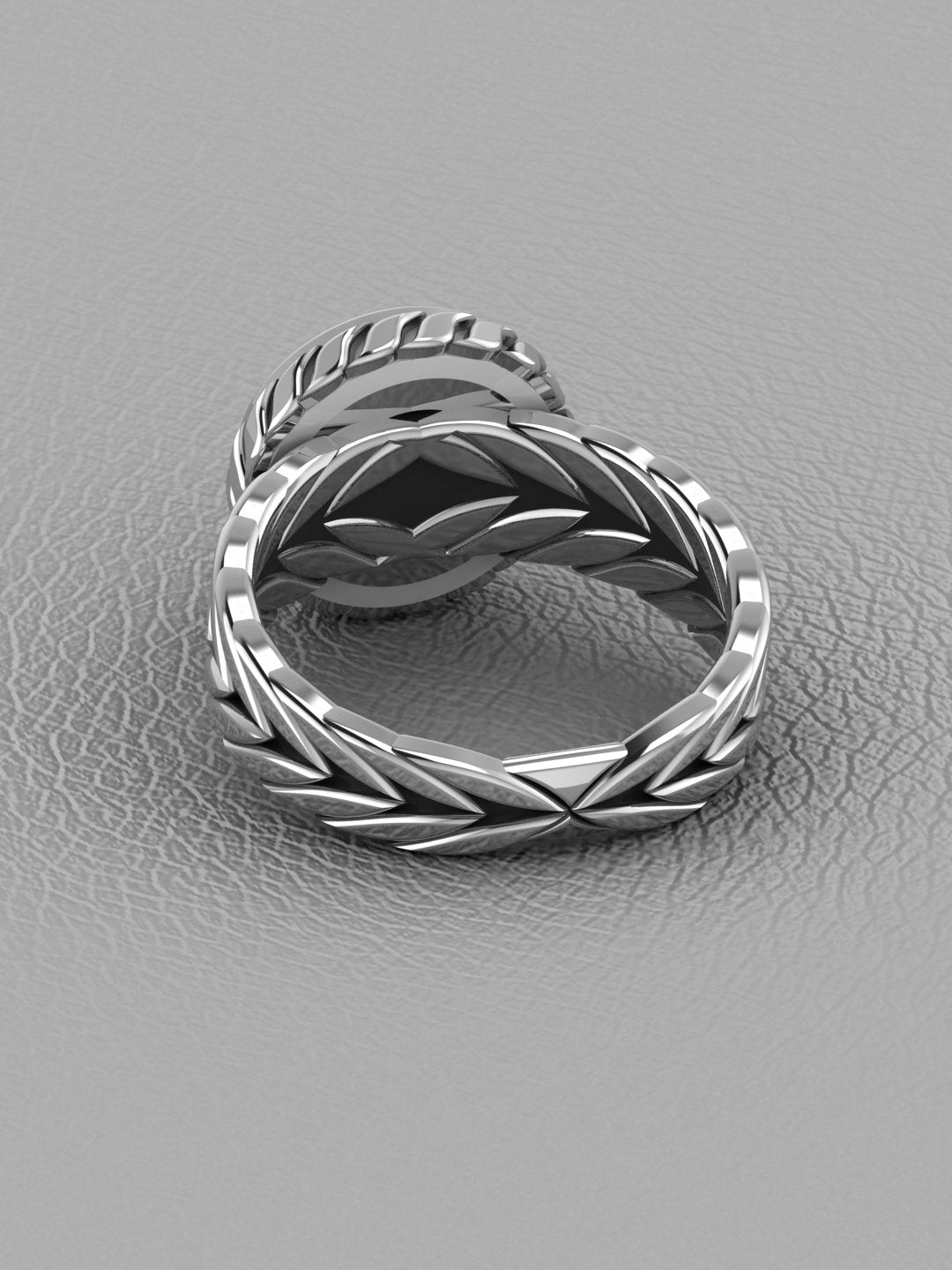 Draco Round Natural Black Onyx Ring