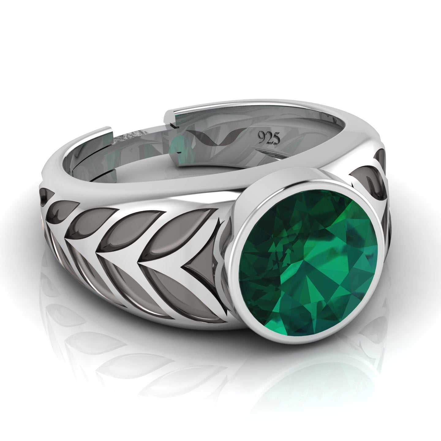 Nuri Round Ring Green CZ