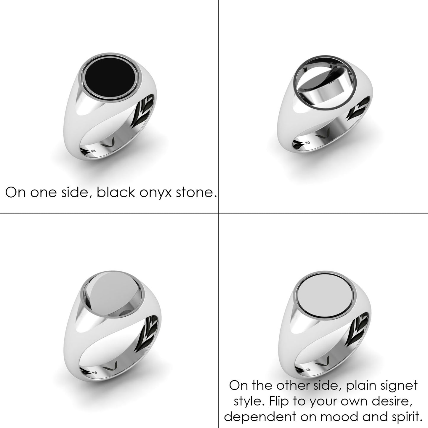 DRAVO-ROTATING DOUBLE SIDED SIGNET RING