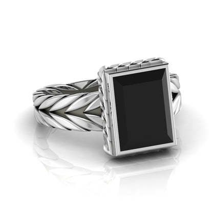 The Viper : The Powerful One, Natural Black Onyx Ring