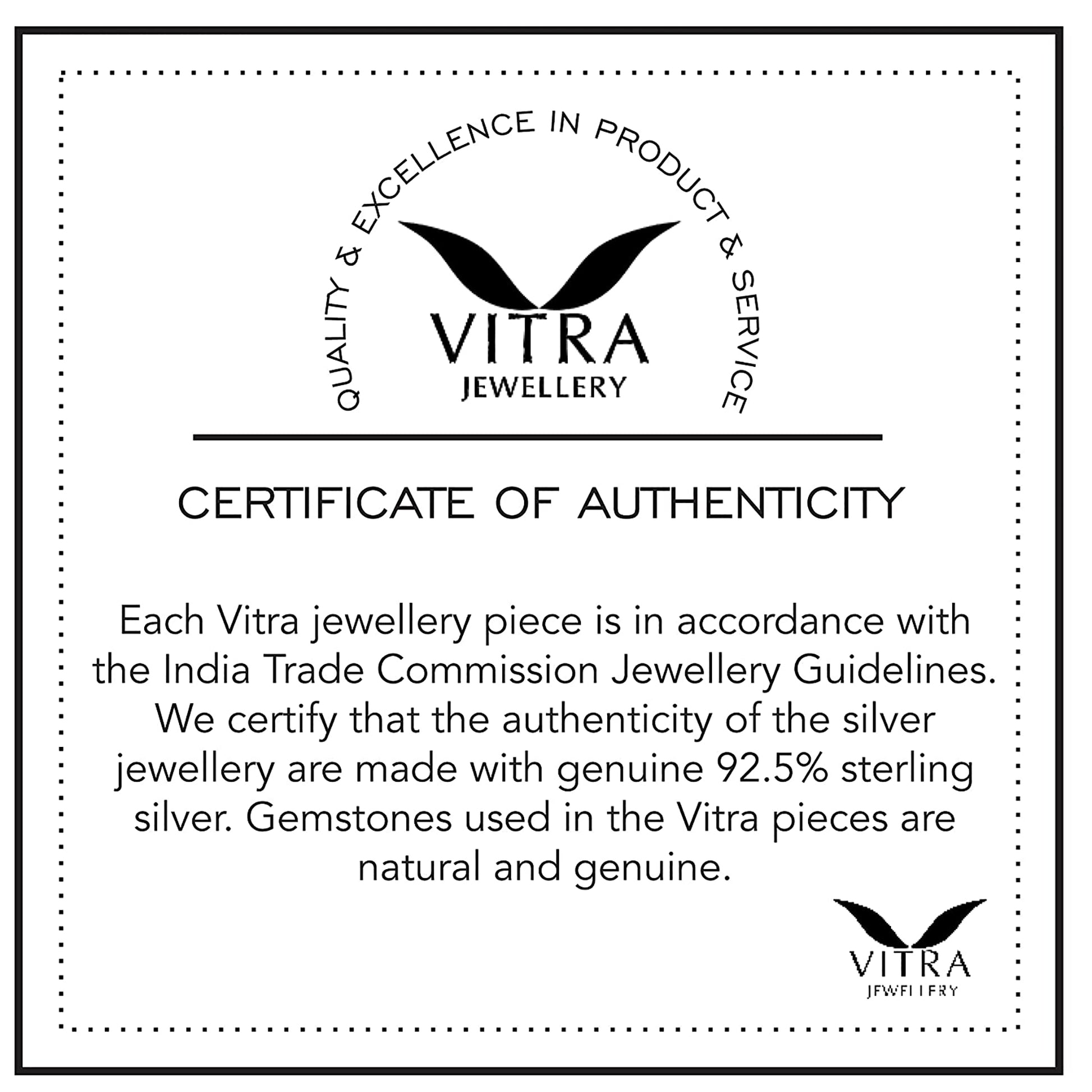 Certificate of authenticity by vitra jewellery