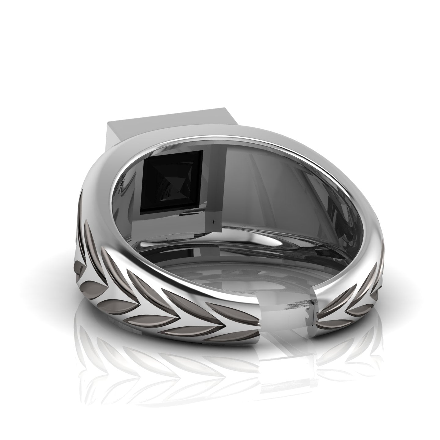 Men's 925 Sterling Silver Nuri Ring with natural black onyx gemstone