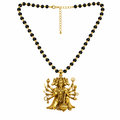Panchmukhi Hanumanji Pendant with Original Karungali Mala – For Money Attraction, Good Luck & Prosperity