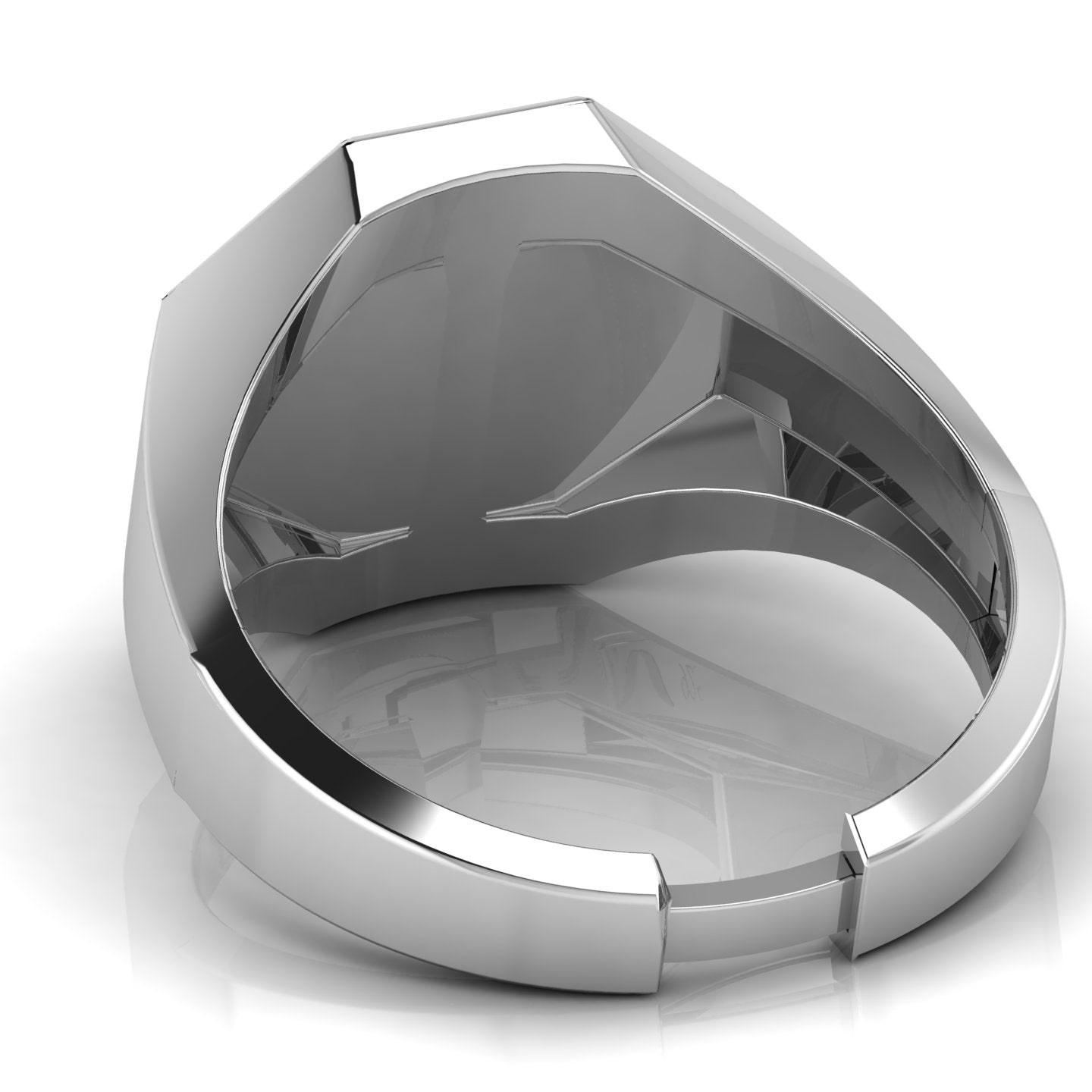 Men's 925 Sterling Silver Tortoise Signet Ring with adjustable size
