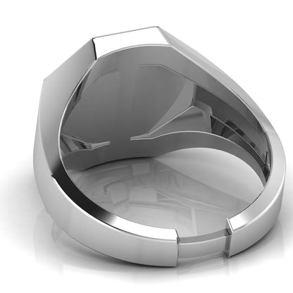 Men's 925 Sterling Silver Tortoise Signet Ring with adjustable size